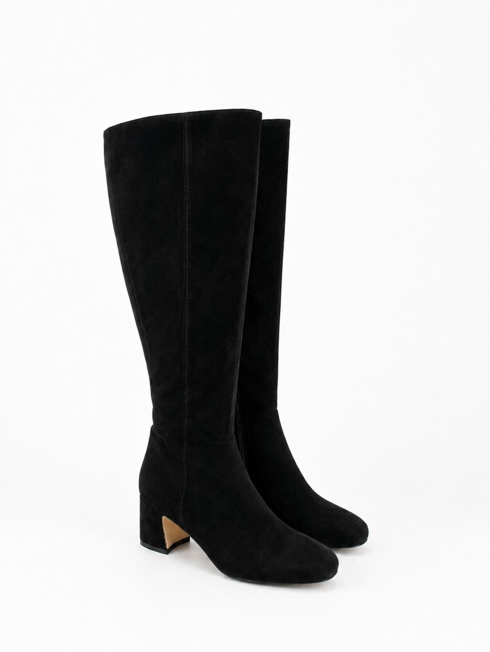 NWD Cole Haan Black Suede Knee-High Boots, Block Heel 8.5